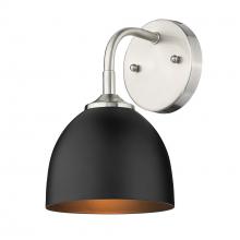  6956-1W PW-BLK - Zoey 1-Light Wall Sconce in Pewter with Matte Black Shade